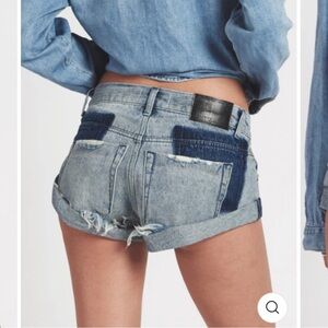 One teaspoon bandit denim shorts blue storm